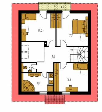Plan de sol du premier étage - KOMPAKT 48